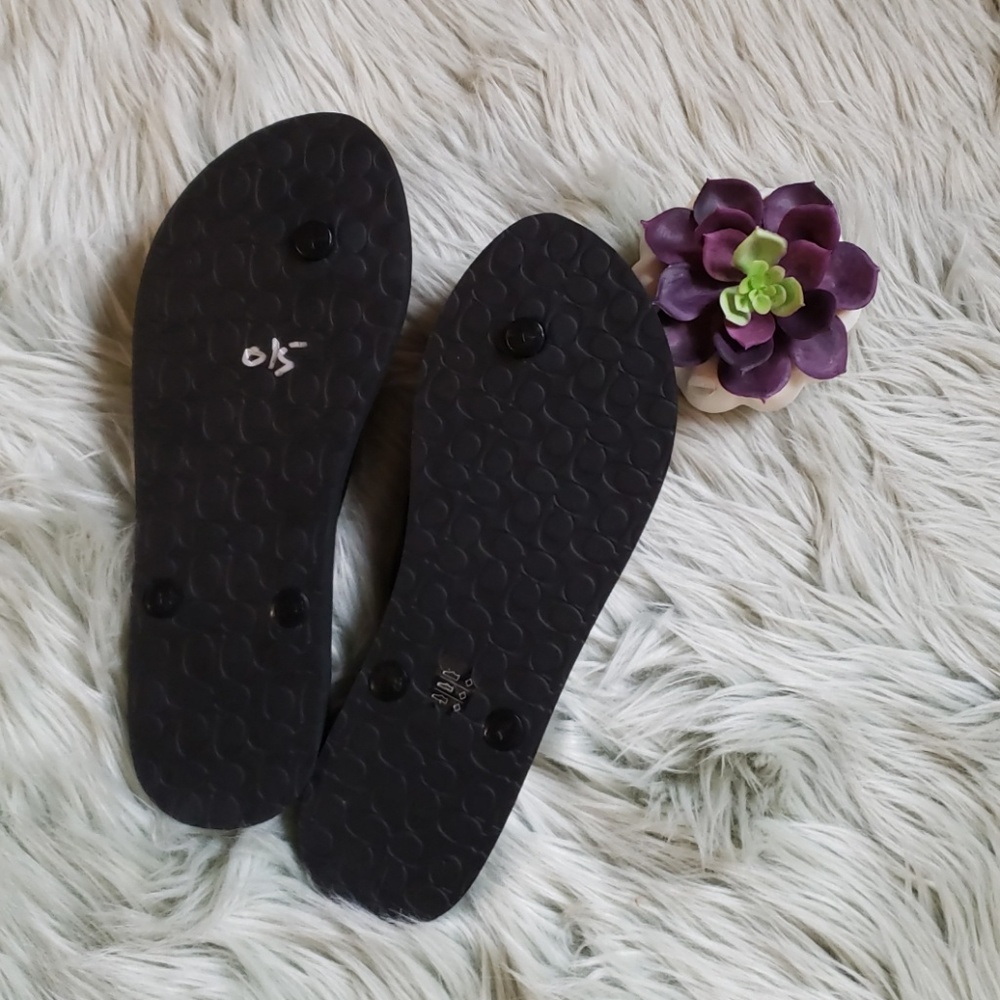 Nwt black coach sandal flip flops with star design - Picture 4 of 4